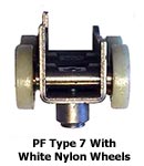 Panelfold Type 7 with 1-1/2 in. diameter X 3/8 in. wide white nylon wheels -- Discontinued.
